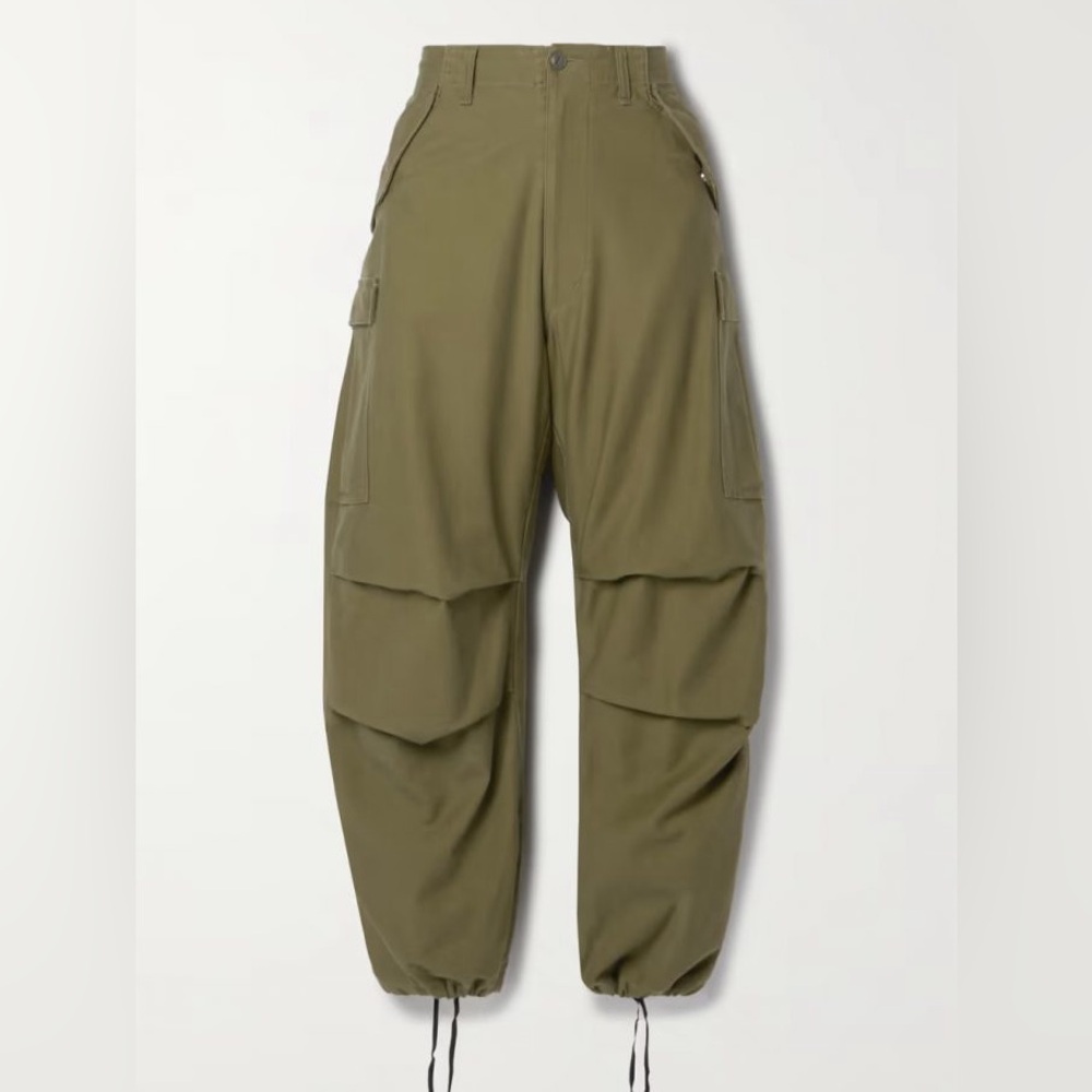 Olive green army green parachute cargo pants